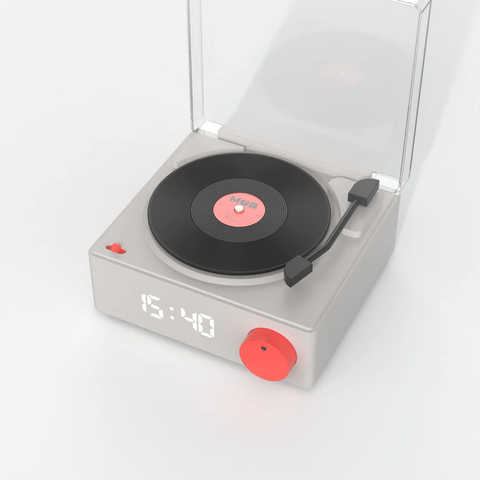 唱片機造型揚聲器 | 法國 MOB Speaker & Clock VS-80 - Design Chicken