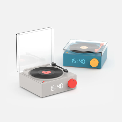 唱片機造型揚聲器 | 法國 MOB Speaker & Clock VS-80 - Design Chicken