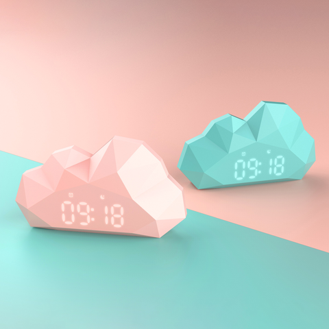 雲朵造型LED電子鐘 | 法國 MOB Mini Cloudy Clock - Design Chicken