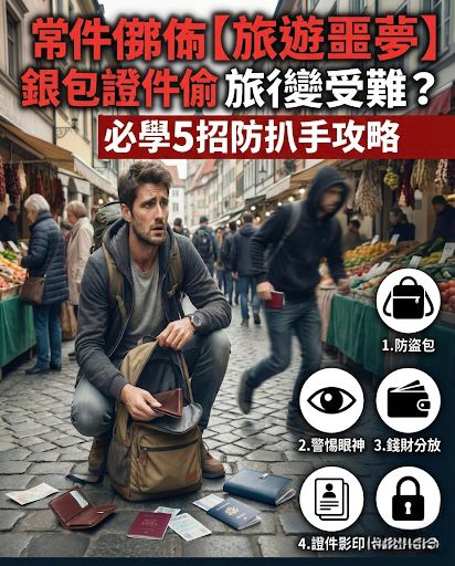 【旅遊噩夢】銀包證件被偷旅行變受難？必學5招防扒手攻略