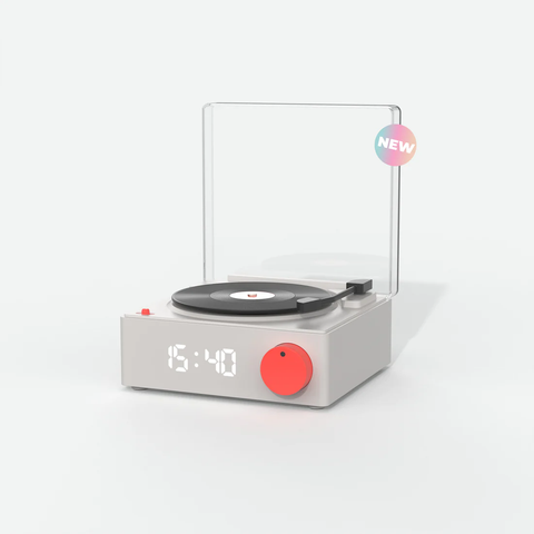 唱片機造型揚聲器 | 法國 MOB Speaker & Clock VS-80 - Design Chicken