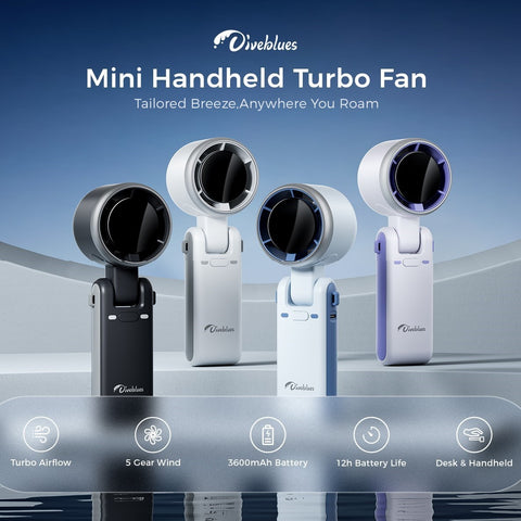 可折疊手提渦輪高速風扇 | 美國 Diveblues Foldable Turbo Fan - Design Chicken創意購物平台