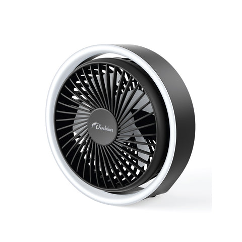 桌面帶燈風扇 | 美國 Diveblues Mini Desk Fan with LED Light - Design Chicken創意購物平台