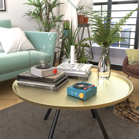 唱片機造型揚聲器 | 法國 MOB Speaker & Clock VS-80 - Design Chicken