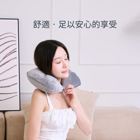 溫熱充氣連帽頸枕(旅行枕/U枕/遮光睡眠枕) | tokuyo TH-011 - Design Chicken創意購物平台