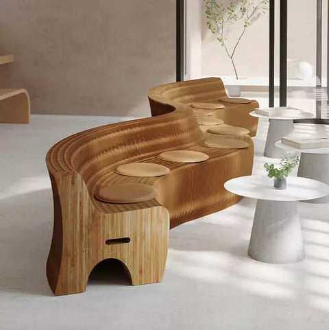 六/九人棕白沙發 │ 風琴牛皮紙折疊家具