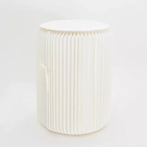 可摺疊小圓櫈 │ 風琴牛皮紙折疊家具 | ihpaper - Design Chicken創意購物平台