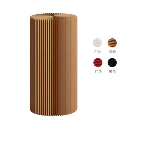 圓柱展台 │ 風琴牛皮紙折疊家具 | ihpaper（一套兩件） - Design Chicken創意購物平台