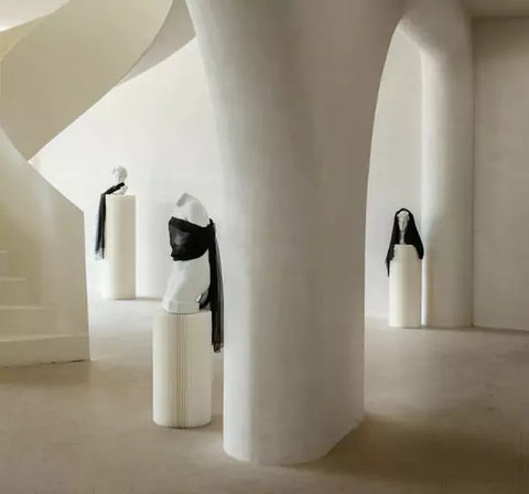 圓柱展台 │ 風琴牛皮紙折疊家具 | ihpaper（一套兩件） - Design Chicken創意購物平台