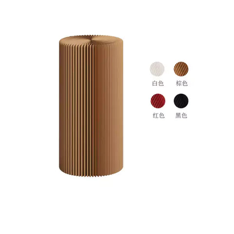 圓柱展台 │ 風琴牛皮紙折疊家具 | ihpaper（一套兩件） - Design Chicken創意購物平台