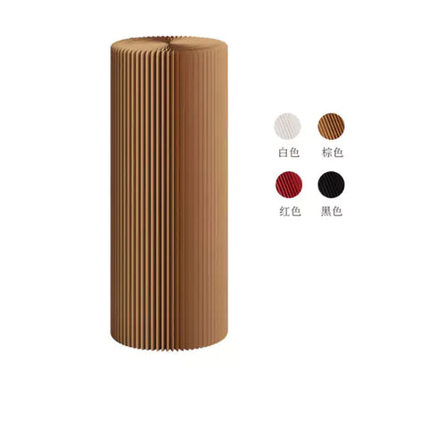 圓柱展台 │ 風琴牛皮紙折疊家具 | ihpaper（一套兩件） - Design Chicken創意購物平台