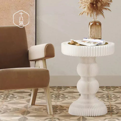 圓舞曲邊几 │ 風琴牛皮紙折疊家具 | ihpaper（一套兩件） - Design Chicken創意購物平台