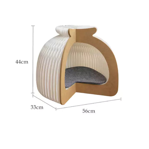 摺疊包子帳篷貓窩 │ 風琴牛皮紙折疊家具 | ihpaper - Design Chicken創意購物平台
