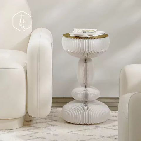 暮鼓邊几 │ 風琴牛皮紙折疊家具 | ihpaper（一套兩件） - Design Chicken創意購物平台