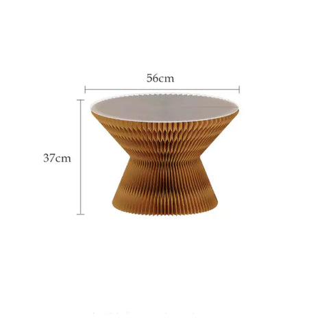 沙漏茶几 │ 風琴牛皮紙折疊家具 | ihpaper - Design Chicken創意購物平台