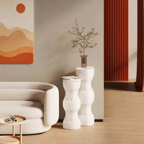 波浪圓柱展架 │ 風琴牛皮紙折疊家具 | ihpaper（一套兩件） - Design Chicken創意購物平台