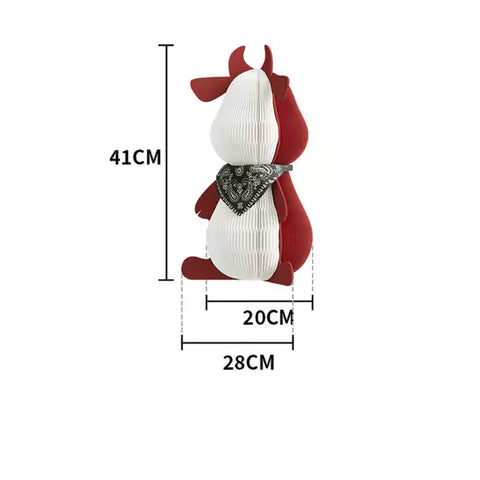牛牛擺件 │ 風琴牛皮紙折疊家具 | ihpaper - Design Chicken創意購物平台