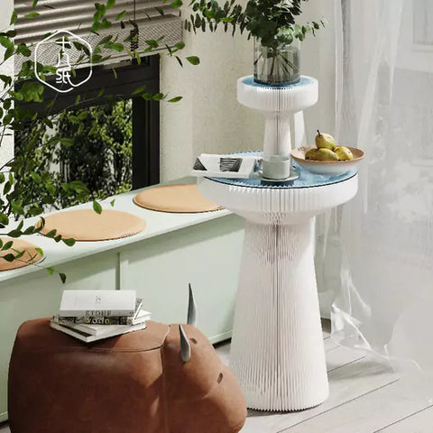 花漾邊几 │ 風琴牛皮紙折疊家具 | ihpaper（一套兩件） - Design Chicken創意購物平台