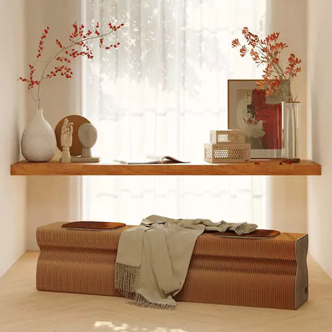 褶疊吐司長櫈 │ 風琴牛皮紙折疊家具 | ihpaper（一套兩件） - Design Chicken創意購物平台
