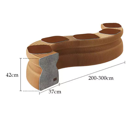 褶疊吐司長櫈 │ 風琴牛皮紙折疊家具 | ihpaper（一套兩件） - Design Chicken創意購物平台