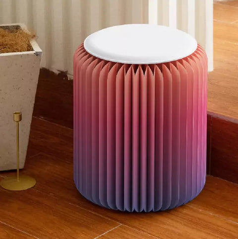 褶疊漸變櫈 │ 風琴牛皮紙折疊家具 | ihpaper（一套兩件） - Design Chicken創意購物平台