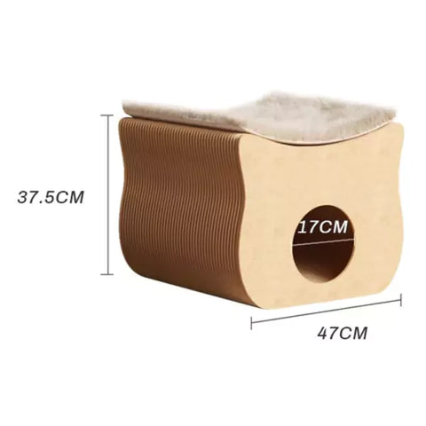 褶疊萌寵貓窩 │ 風琴牛皮紙折疊家具 | ihpaper - Design Chicken創意購物平台