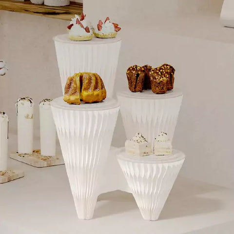 雙錐微展台 │ 風琴牛皮紙折疊家具 | ihpaper（一套兩件） - Design Chicken創意購物平台