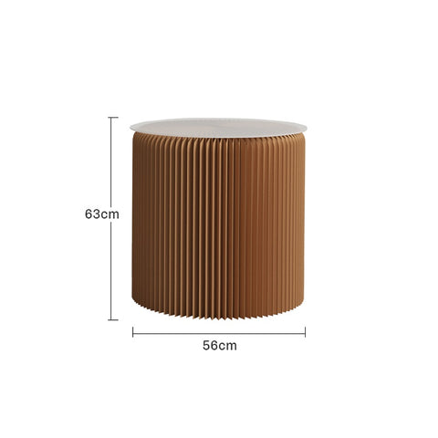 風琴圓桌 │ 風琴牛皮紙折疊家具 | ihpaper（一套兩件） - Design Chicken