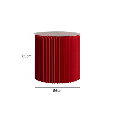 風琴圓桌 │ 風琴牛皮紙折疊家具 | ihpaper（一套兩件） - Design Chicken