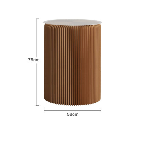 風琴圓桌 │ 風琴牛皮紙折疊家具 | ihpaper（一套兩件） - Design Chicken創意購物平台