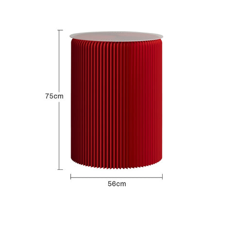 風琴圓桌 │ 風琴牛皮紙折疊家具 | ihpaper（一套兩件） - Design Chicken創意購物平台